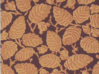 Oranje behang met bladeren van Little Greene Beech Nut - Córdoba