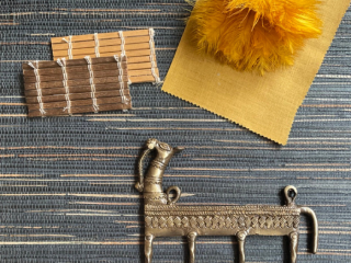 Catchii zeegras behang Donkerblauw Mix - Z004