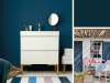 Little Greene - Hicks' Blue 208 op de muur en kozijnen