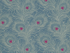 Diep blauw behang met pauwveren en roze details Carlton House Terrace - Blue Plume