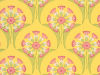 Little Greene Hencroft - Punch geel behang met sierlijke bloemen