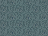 Hoja - Air Force Blue behnag van Little Greene met sierlijke krullen en bloemen