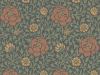 Donker behang met groene bladeren en oranje bloemen Lansdowne Walk - Ash van Little Greene