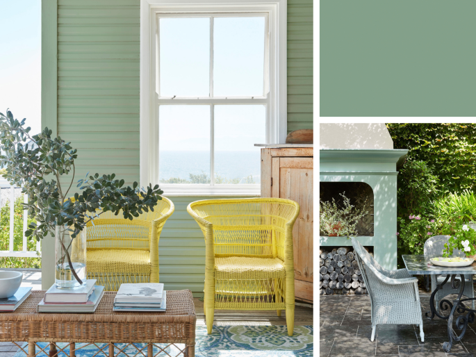 Little Greene - Aquamarine Deep 198 op tuinhuis
