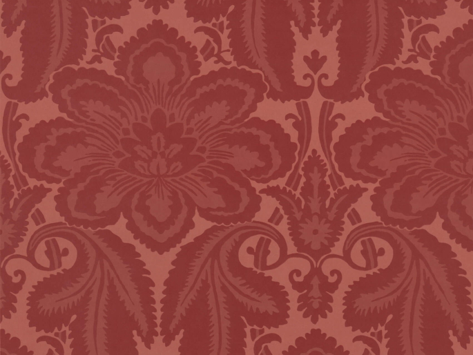Rood behang Little Greene - Albemarle Street - Flame