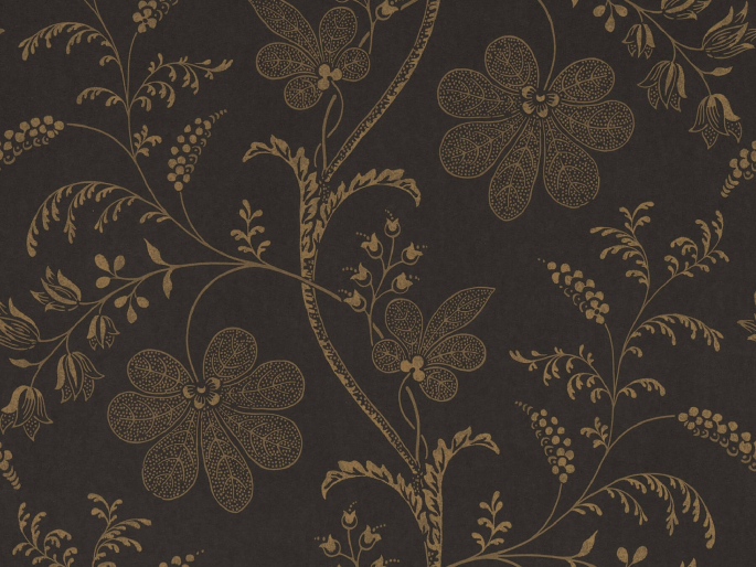 Zwart met goud behang Bedford Square - Ebony Gold Little Greene