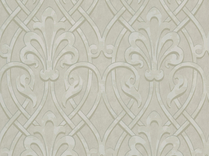 Brook Street - Palazzo behang met een klassiek patroon in een beige uitvoering van Little Greene