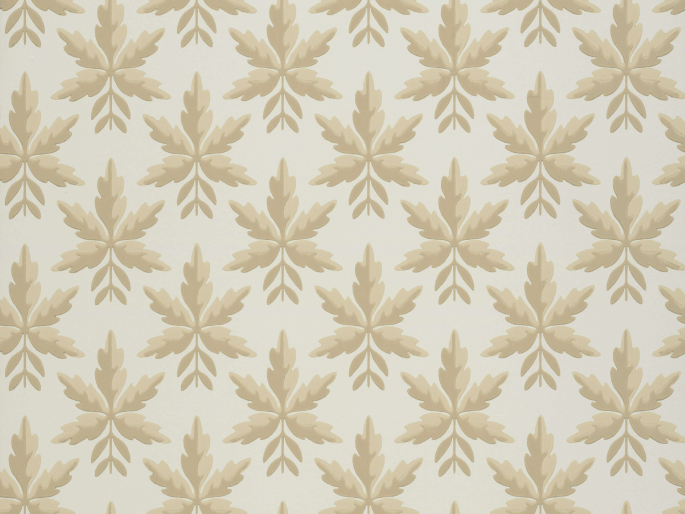 Clutterbuck - Hessian behang van Little Greene met licht bruine bladeren als patroon