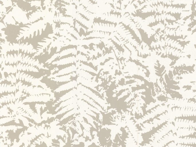 Behang van Little Greene met hele grote bladeren in beige en taupe tinten Fern - Gilver