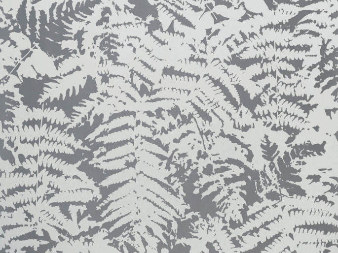Fern - Sage Blue behang van Little Greene met grote varen bladeren