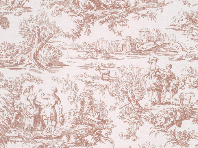 Little Greene Lovers' Toile - Blush