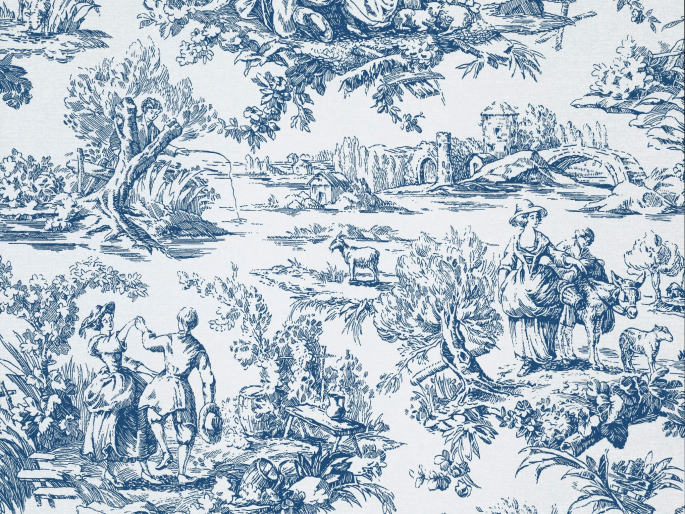 Little Greene Lovers' Toile - Mazarine