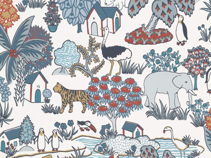 Little Greene behang Animal Kingdom Bassoon
