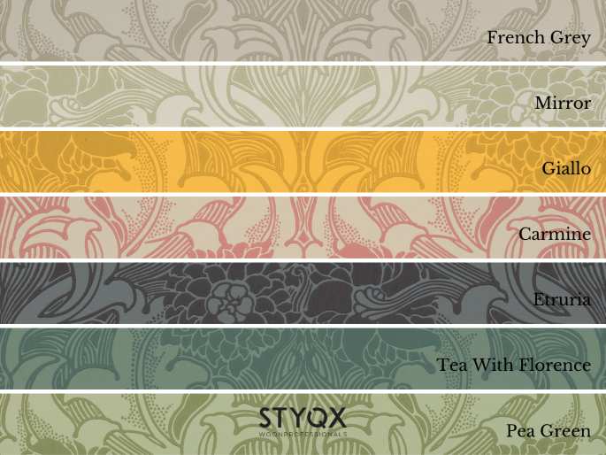 Little Greene Dahlia Scroll - Pea Green