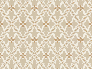 Beige patroon behang Bayham Abbey - Meteor van Little Greene