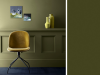 Little Greene - Olive Colour 72 op de wand en lambrisering