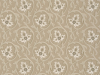 Taupe kleurig behang met een patroon van krullen en bloemen Hoja - Portland Stone