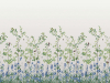 Bird & Bluebell - Ceviche behang met witte achtergrond en blauwe bloemen van Little Greene