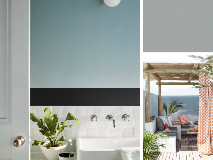 Little Greene - Bone China Blue 107 op de wand