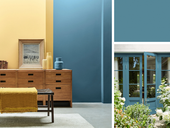 Little Greene - Air Force Blue 260 op mooie tuindeuren