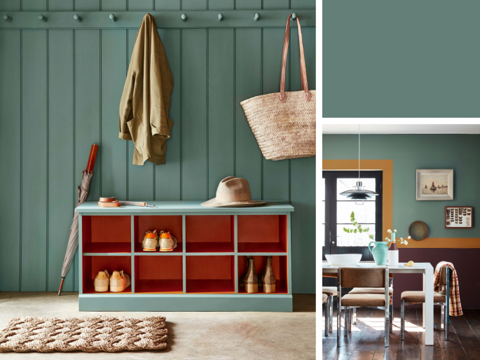 Little Greene - Pleat 280 gebruikt op de kapstok